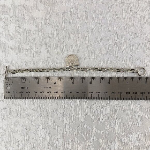 Arm & Hammer Chain Bracelet with A&H Cat & Kitty Krew Sitting White Cat Charms - Picture 9 of 11